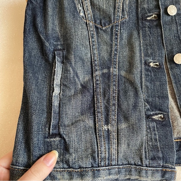 rag & bone jeans Distressed Buttoned Denim Vest ✨ - Picture 7 of 8